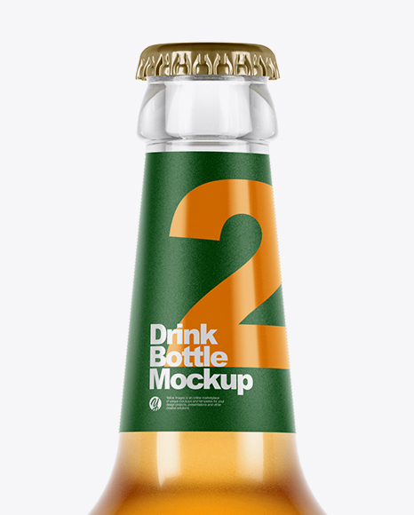 Clear Glass Orange Drink Bottle Mockup