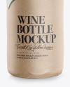 Wine Bottle in Kraft Wrap With Label Mockup