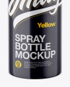 Glossy Spray Bottle Mockup - High-Angle Shot