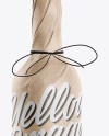 Wine Bottle in Kraft Wrap Mockup