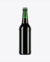 Green Glass Bottle With Dark Beer Mockup