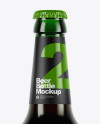 Green Glass Bottle With Dark Beer Mockup