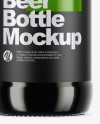 Green Glass Bottle With Dark Beer Mockup