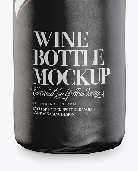 Wine Bottle in Glossy Paper Wrap With Label Mockup