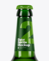 Green Glass Bottle With Lager Beer Mockup