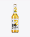 Clear Glass Bottle With Lager Beer Mockup