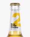 Clear Glass Bottle With Lager Beer Mockup