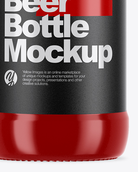 Glossy Ceramic Beer Bottle Mockup