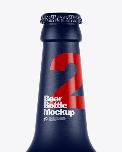 Matte Ceramic Beer Bottle Mockup