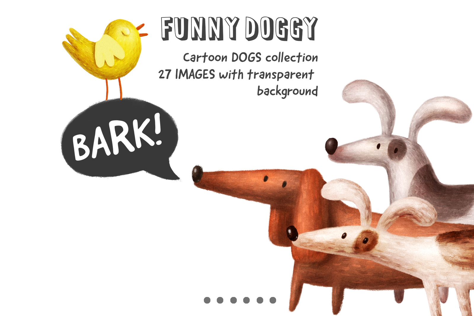 Set of Funny Dogs Set of Funny Dogs