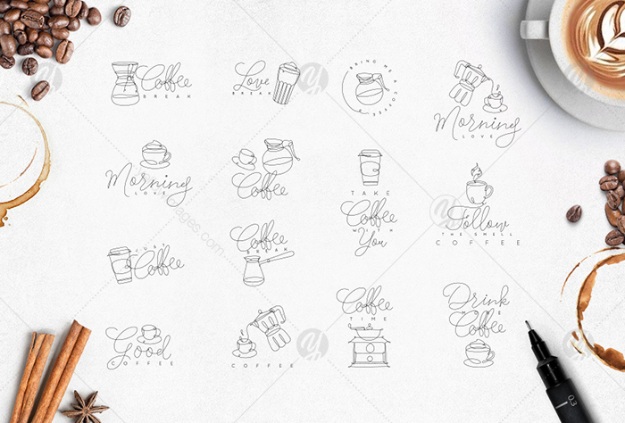 Coffee One Line Symbols Coffee One Line Symbols