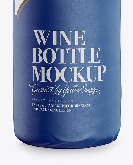 Wine Bottle in Matte Paper Wrap With Label Mockup