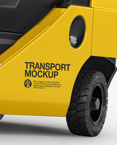 Forklift Mockup - Left Half Side View