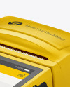 Mobile Payment Terminal Mockup - Half Side View (High-Angle Shot)