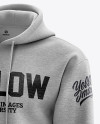 Men’s Heavyweight Heather Hoodie mockup (Half Side View)