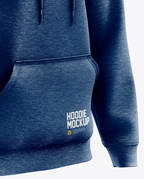 Men’s Heavyweight Heather Hoodie mockup (Right Half Side View)