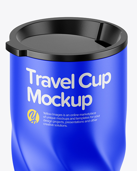 390ml Matte Travel Cup Mockup (High-Angle Shot)