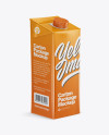 1L Carton Box Mockup - Half Side View