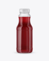 Clear Glass Bottle with Garnet Juice Mockup Clear Glass Bottle with Garnet Juice Mockup