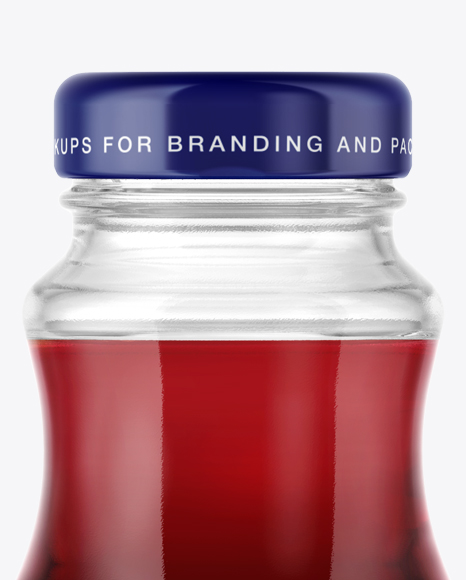 Clear Glass Bottle with Garnet Juice Mockup - Free Download Images High