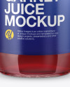 Clear Glass Bottle with Garnet Juice Mockup Clear Glass Bottle with Garnet Juice Mockup