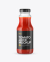 Clear Glass Bottle with Tomato Juice Mockup