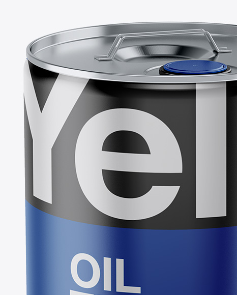 Matte Oil Tin Can Mockup - High-Angle Shot