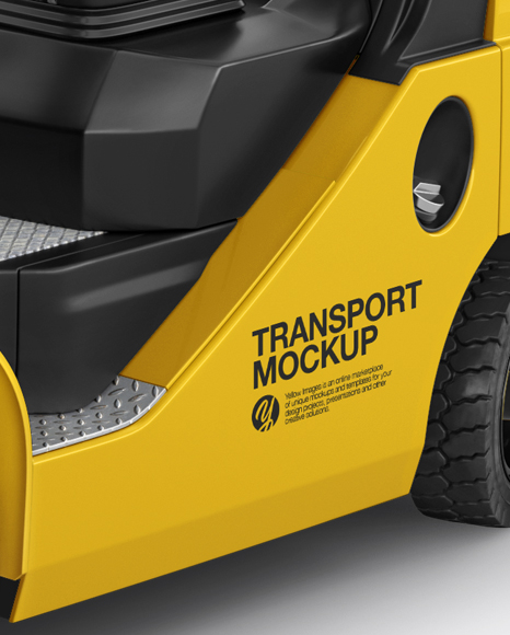 Forklift Mockup - Half Side View (High-Angle Shot)