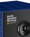 Glossy Audio Speaker Mockup - Half Side View (High-Angle Shot)