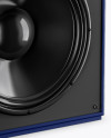 Glossy Audio Speaker Mockup - Half Side View (High-Angle Shot)