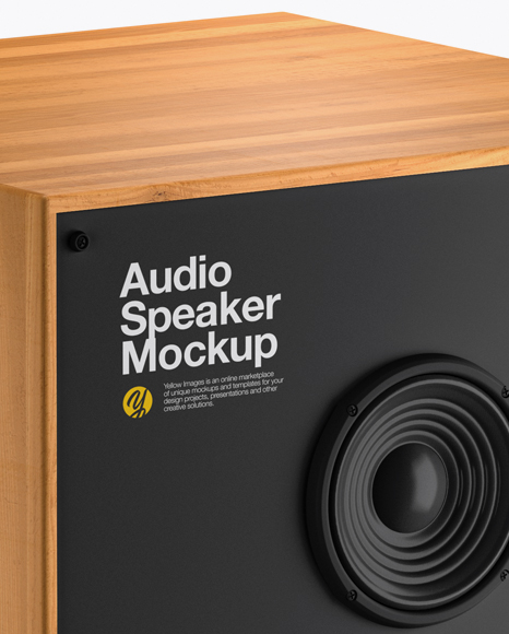 Wooden Audio Speaker Mockup