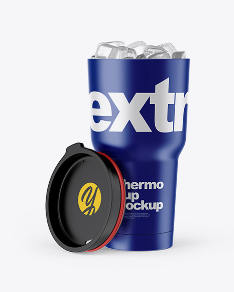 Matte Thermo Cup With Cap Mockup