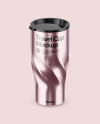 390ml Stainless Steel Travel Cup Mockup (High-Angle Shot)