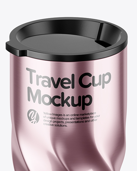 390ml Stainless Steel Travel Cup Mockup (High-Angle Shot)