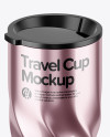 390ml Stainless Steel Travel Cup Mockup (High-Angle Shot)