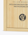 Wooden Wine Box Mockup - Half Side View