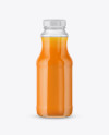 Clear Glass Bottle with Carrot Juice Mockup