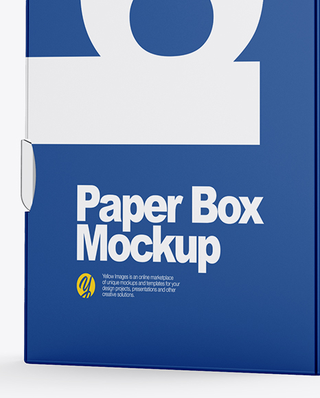 Paper Box Mockup - Half Side View