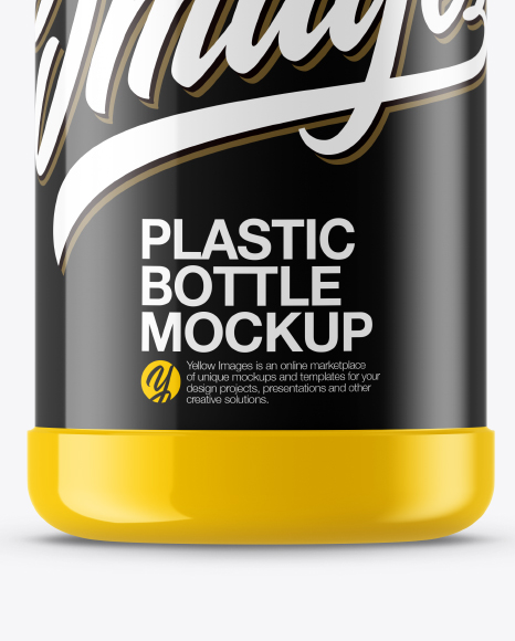 Glossy Plastic Bottle Mockup