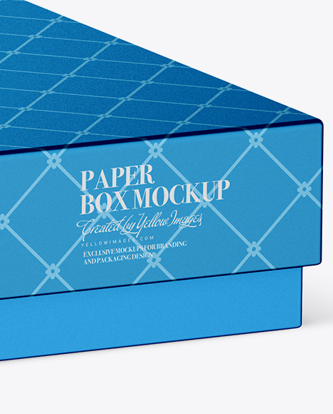 Metallic Paper Box Mockup - Half Side View