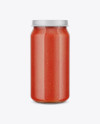 Glass Jar With Tomato Sauce Mockup