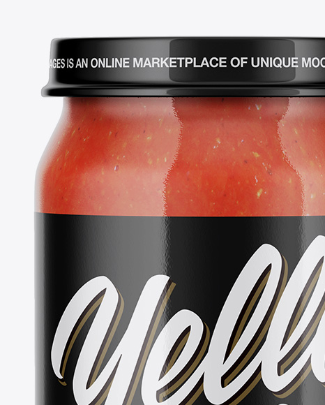 Glass Jar With Tomato Sauce Mockup