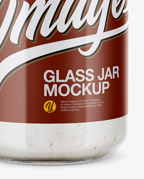 Glass Jar With Mushroom Sauce Mockup