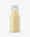 Clear Glass Bottle with Banana Smoothie Mockup