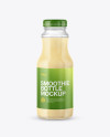 Clear Glass Bottle with Banana Smoothie Mockup