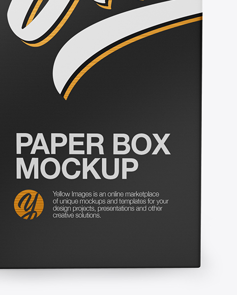 Matte Paper Box Mockup - Front View (High-Angle Shot)