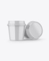 Two Glossy Ice Cream Cups Mockup