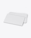 Three Textured Business Cards Mockup - Half Side View (High-Angle Shot)