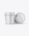 Two Matte Ice Cream Cups Mockup