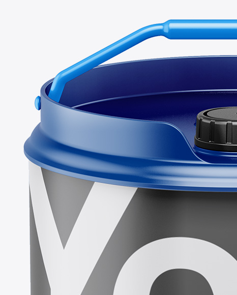 Matte Oil Tin Can Mockup - High-Angle Shot